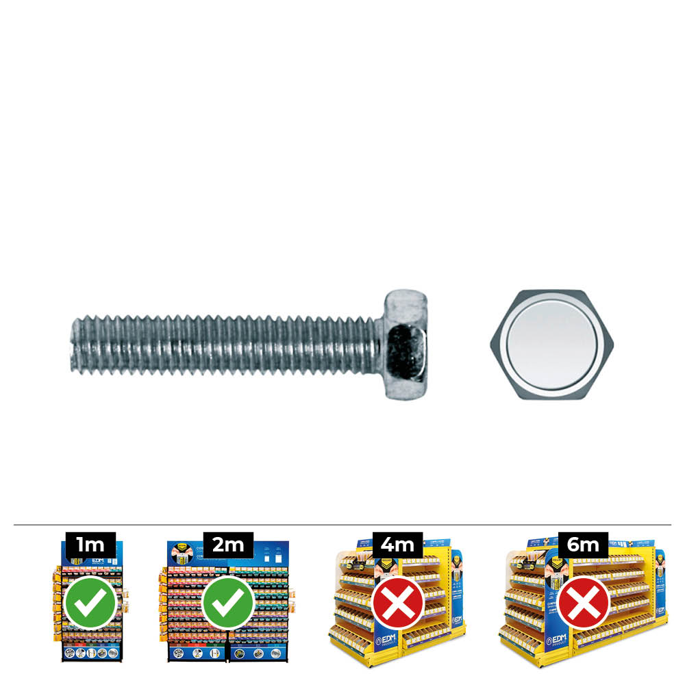 CAJA 40 unid. TORNILLO METRICA HEXAGONAL DIN/REF 933 Ø8x70mm ZINCADO CELO