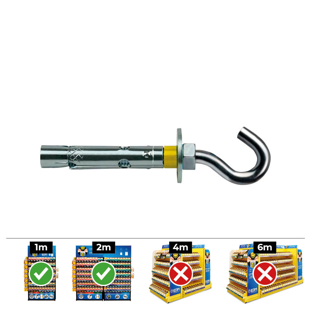 CAJA 25 uds. ANCLAJE DYNABOLT GANCHO Ø8X45mm ZINCADO CELO - Ítem