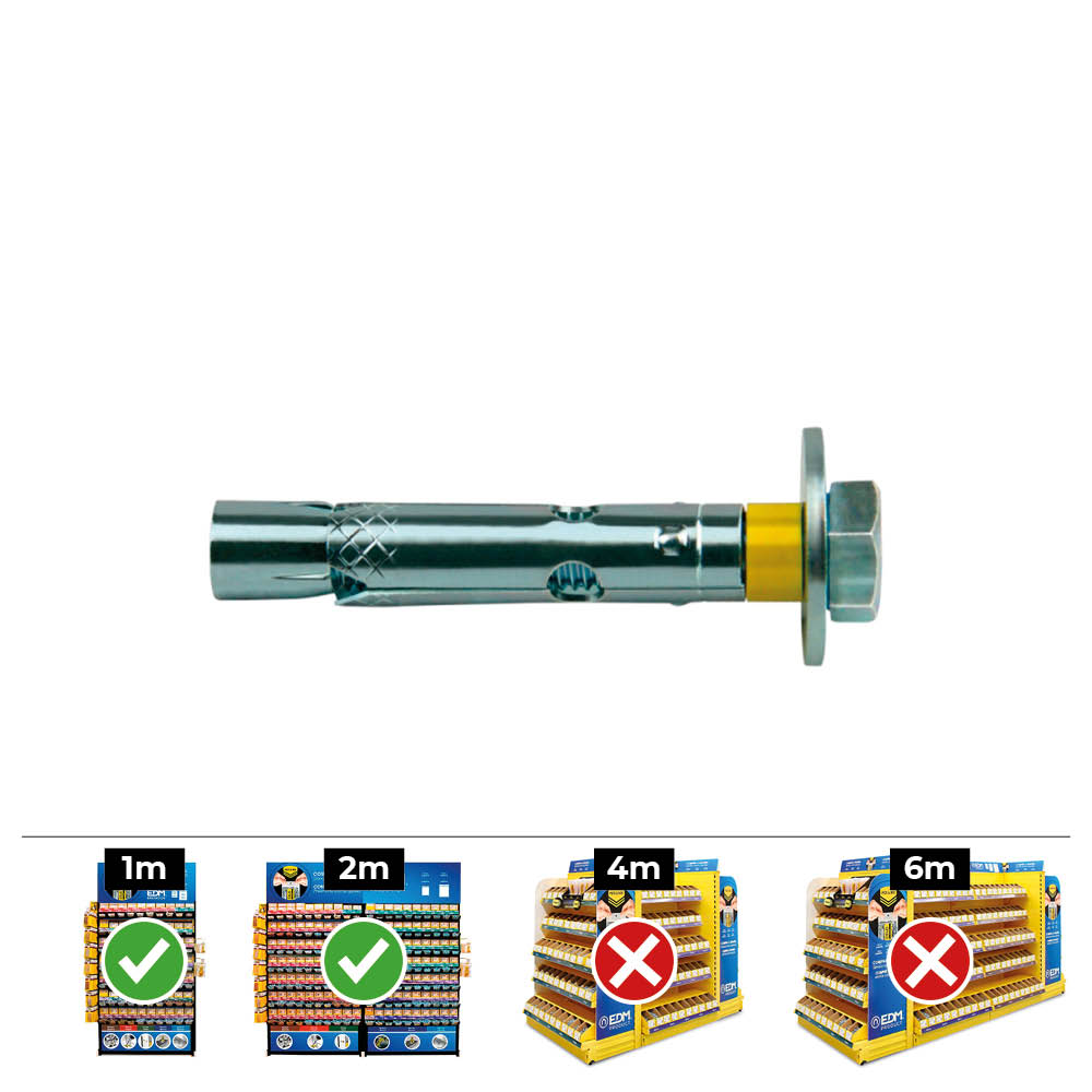 CAJA 15 uds. ANCLAJE DYNABOLT TORNILLO M8 Ø10X80mm ZINCADO CELO