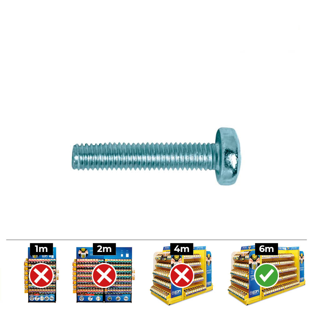 CAJA 250 unid. TORNILLO METRICA ALOMADO PHILIPS DIN/REF 7985 Ø6x25mm ZINCADO CELO - Ítem