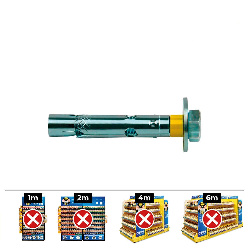 CAJA 50 uds. ANCLAJE DYNABOLT TORNILLO M10 Ø14X70mm ZINCADO CELO