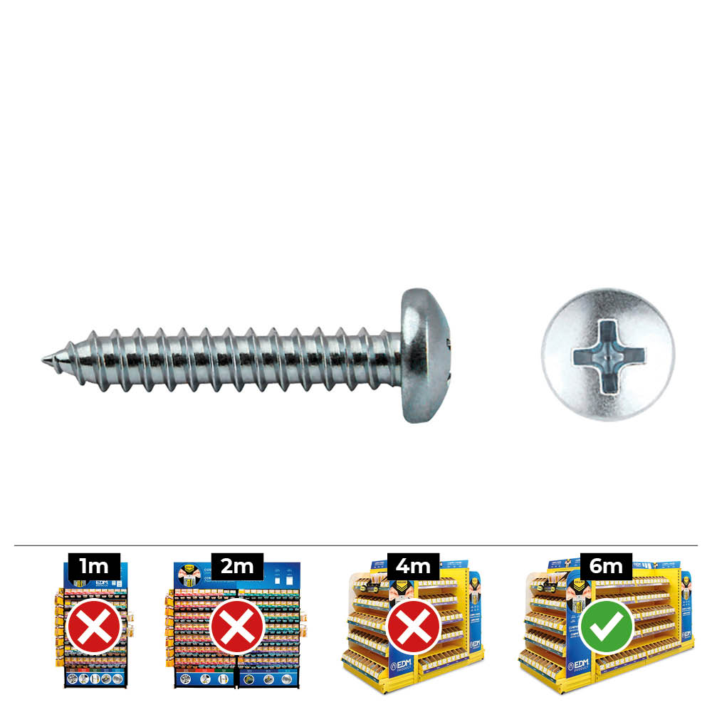 CAJA 500 unid. TORNILLO CHAPA ALOMADA PHILIPS DIN/REF 7981 3,9x13mm ZINCADO CELO - Ítem