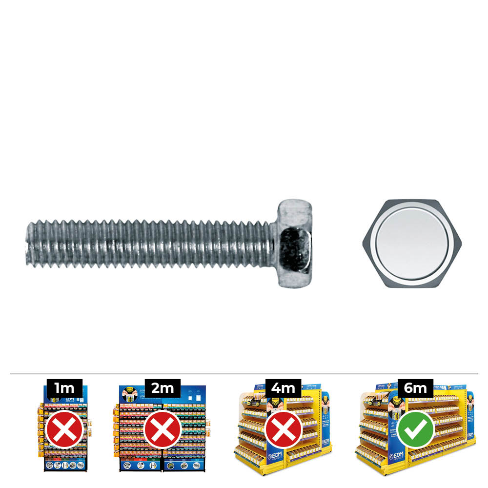 CAJA 100 unid. TORNILLO METRICA HEXAGONAL DIN/REF 933 Ø8x35mm ZINCADO CELO