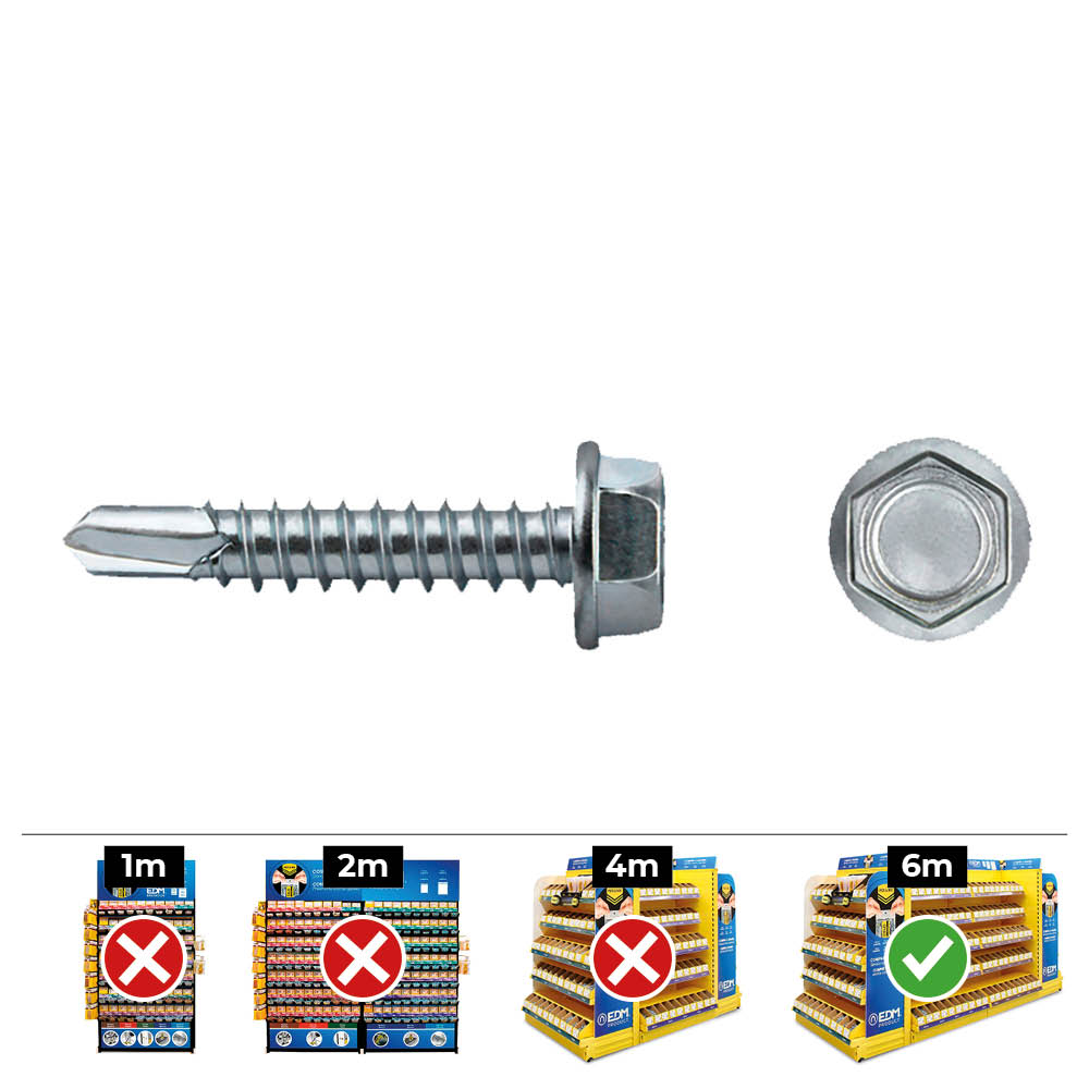 CAJA 500 unid. PUNTA BROCA HEXAGONAL DIN/REF 7504K Ø4,2x16mm ZINCADO CELO - Ítem