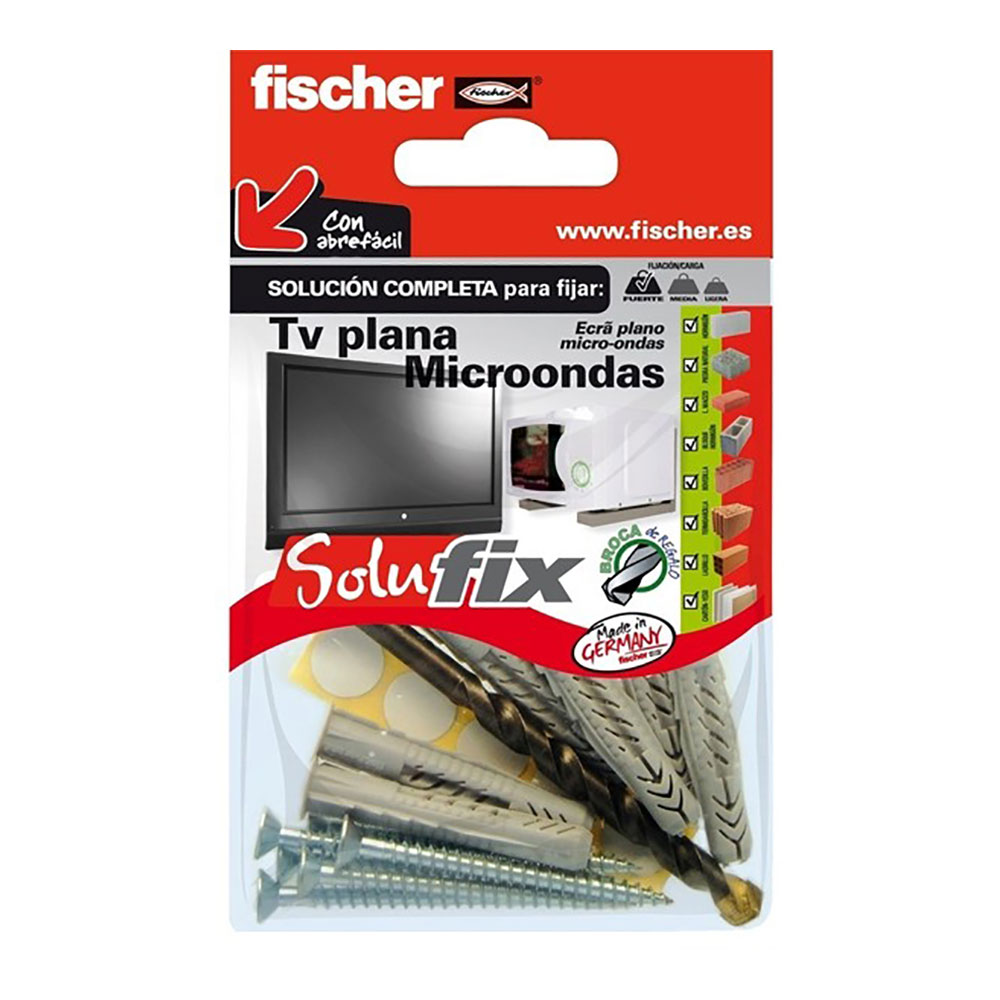 KIT FIJACIÓN TV PLANA/MICROONDAS 502690 SOLUFIX FISCHER