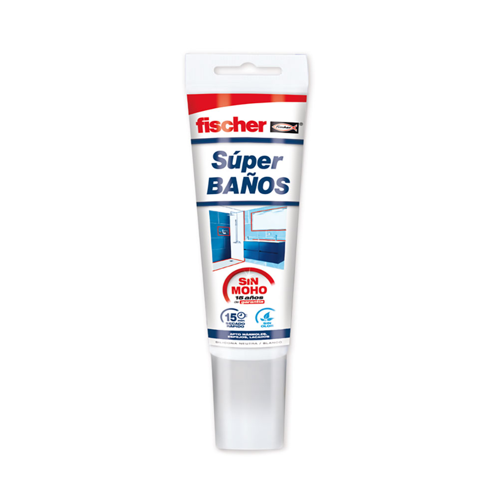 SILICONA SUPER BAÑOS BLANCA 100ml 563516 FISCHER