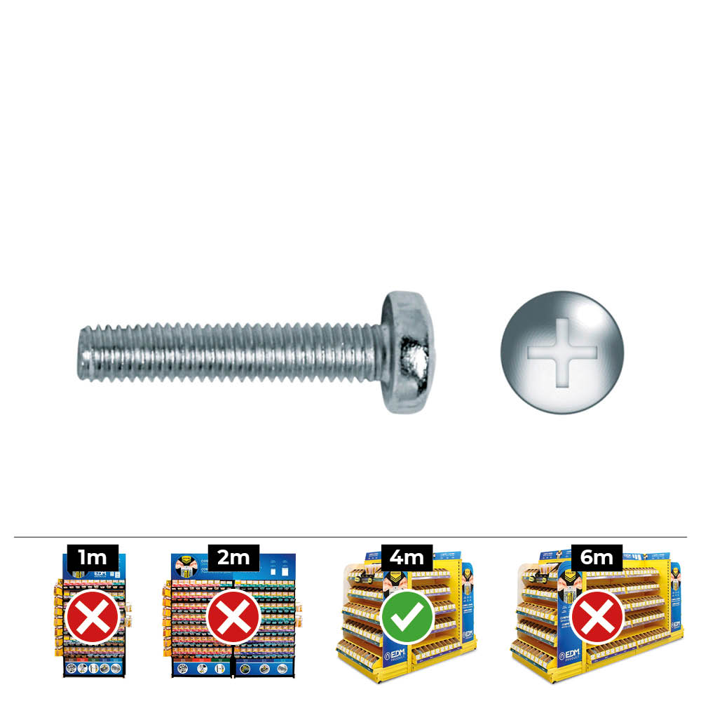 CAJA 500 unid. TORNILLO METRICA ALOMADO PHILIPS DIN/REF 7985 Ø4x30mm ZINCADO CELO - Ítem