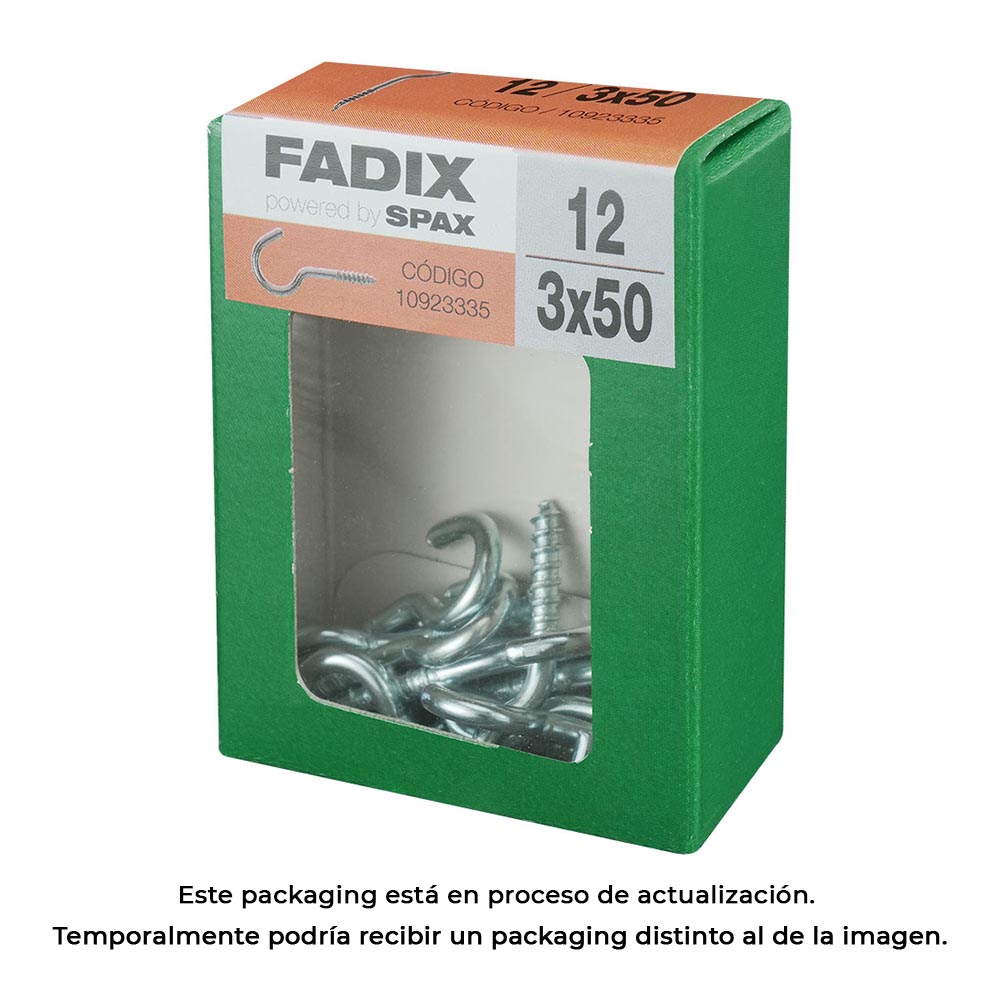 CAJA M 12 unid. HEMBRILLA ABIERTA CINC 3,0x50mm FADIX