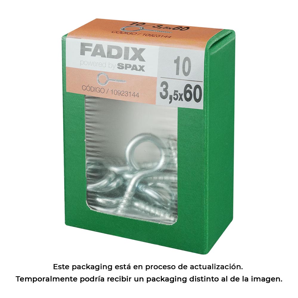 CAJA M 10 unid. HEMBRILLA CERRADA CINC 3,5x60mm FADIX - Ítem