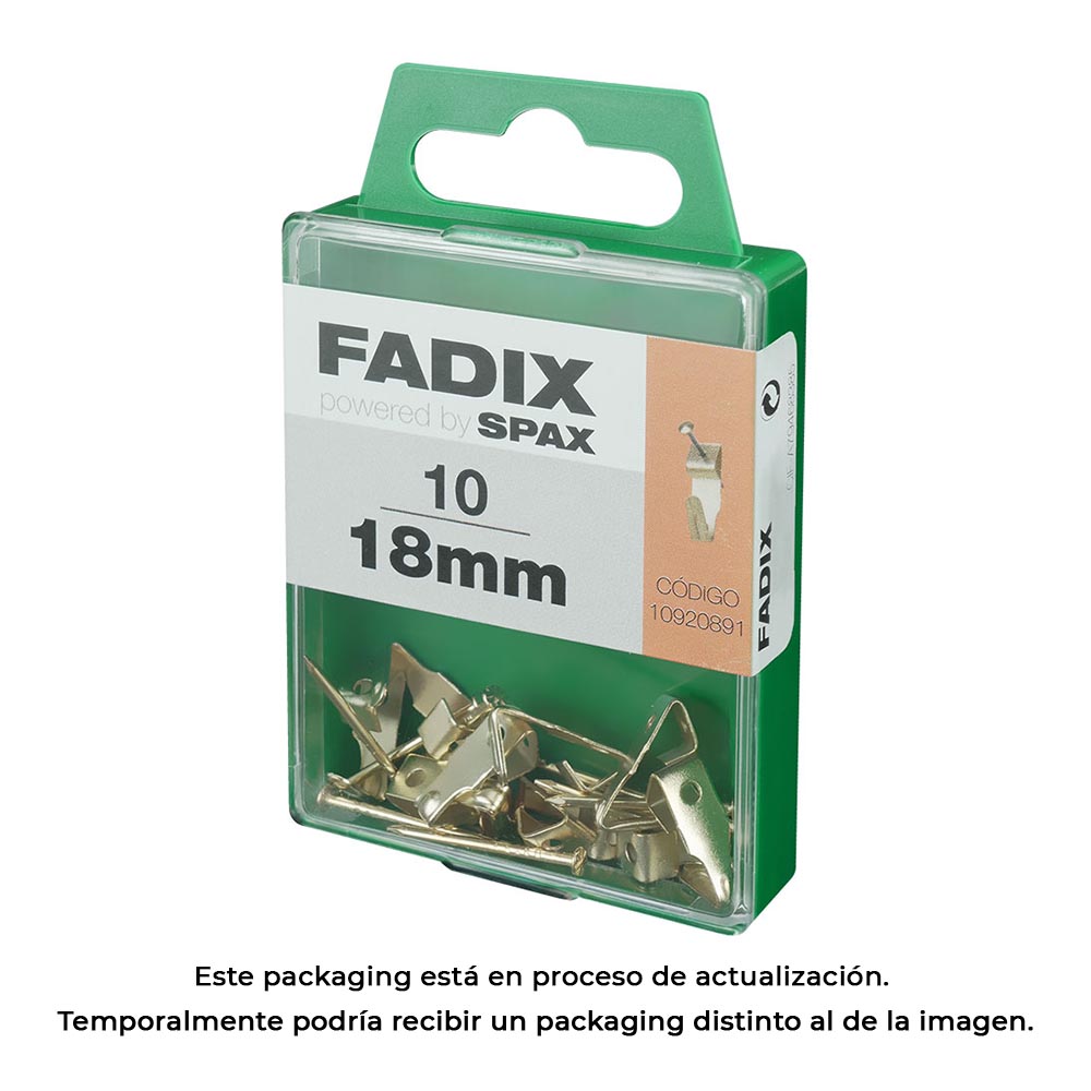 CAJA M 10 unid. CUELGACUADROS HANSAFIX 18mm FADIX