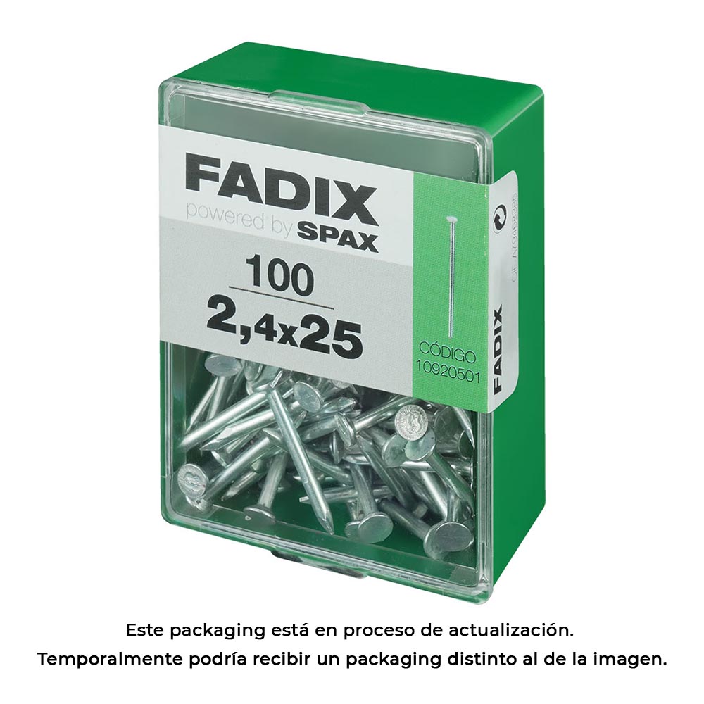 CAJA M 100 unid. CLAVO CP ACERO 2,4x25mm FADIX - Ítem
