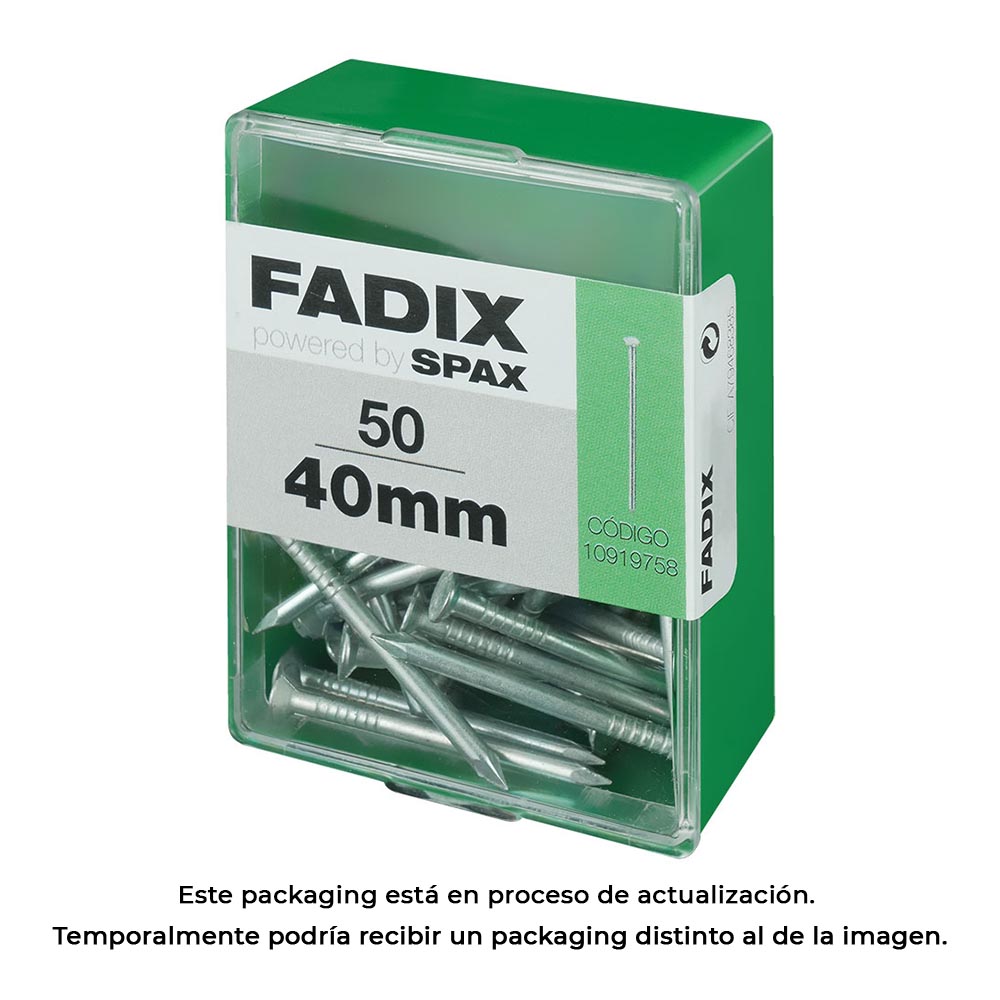 CAJA M 50 unid. CLAVO CP ACERO 2,7x40mm FADIX