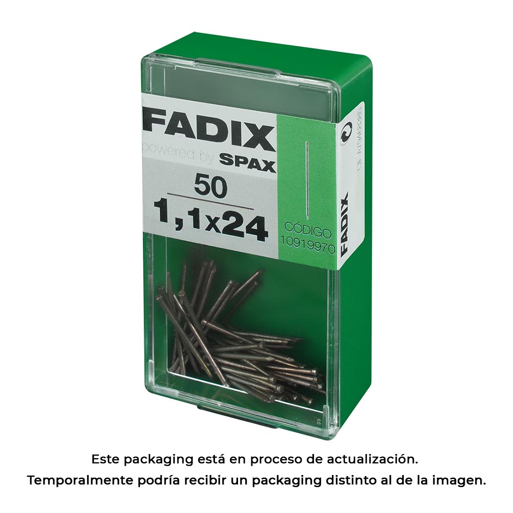 CAJA S 50 unid. CLAVO MOLDURA ACERO 1,1x24mm FADIX