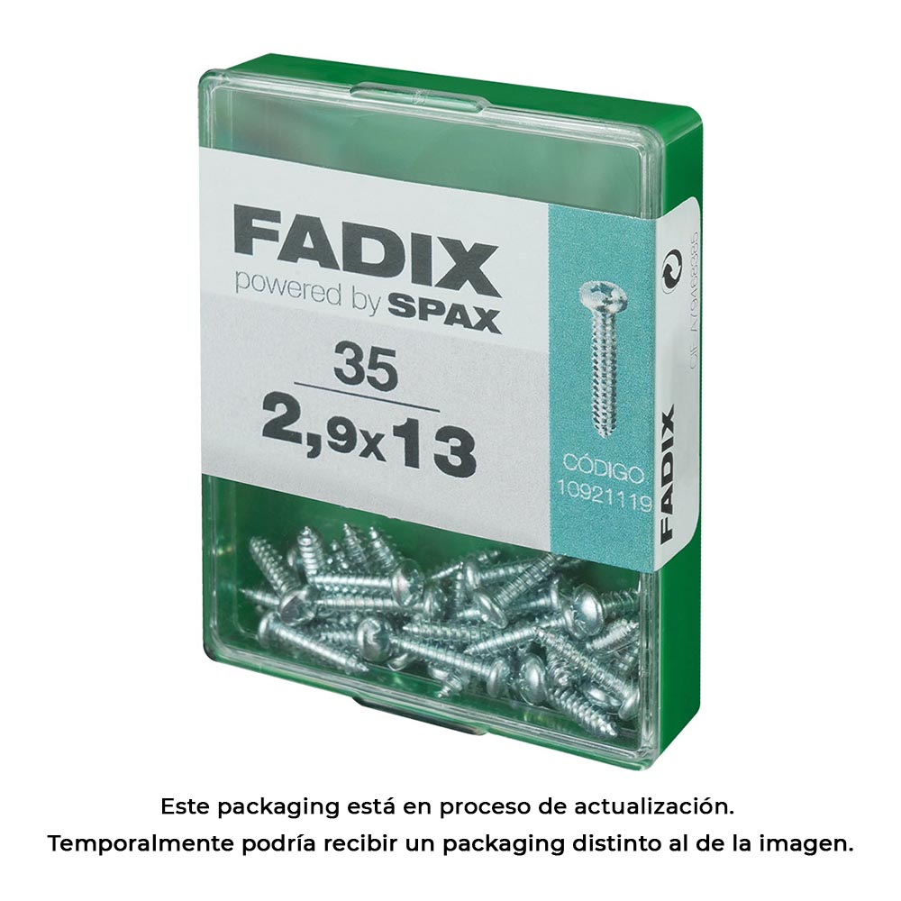 CAJA M 35 unid. TORNILLO ROSCA CHAPA CR CINC 2,9x13mm FADIX