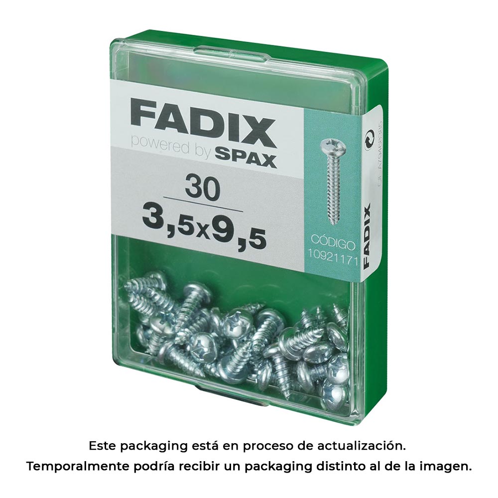 CAJA M 30 unid. TORNILLO ROSCA CHAPA CR CINC 3,5x9,5mm FADIX