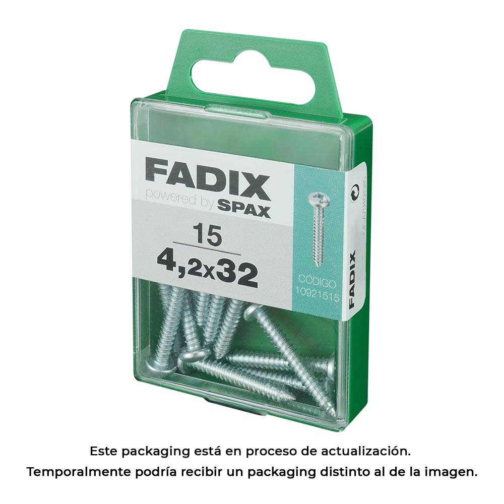 CAJA M 15 unid. TORNILLO ROSCA CHAPA CR CINC 4,2x32mm FADIX