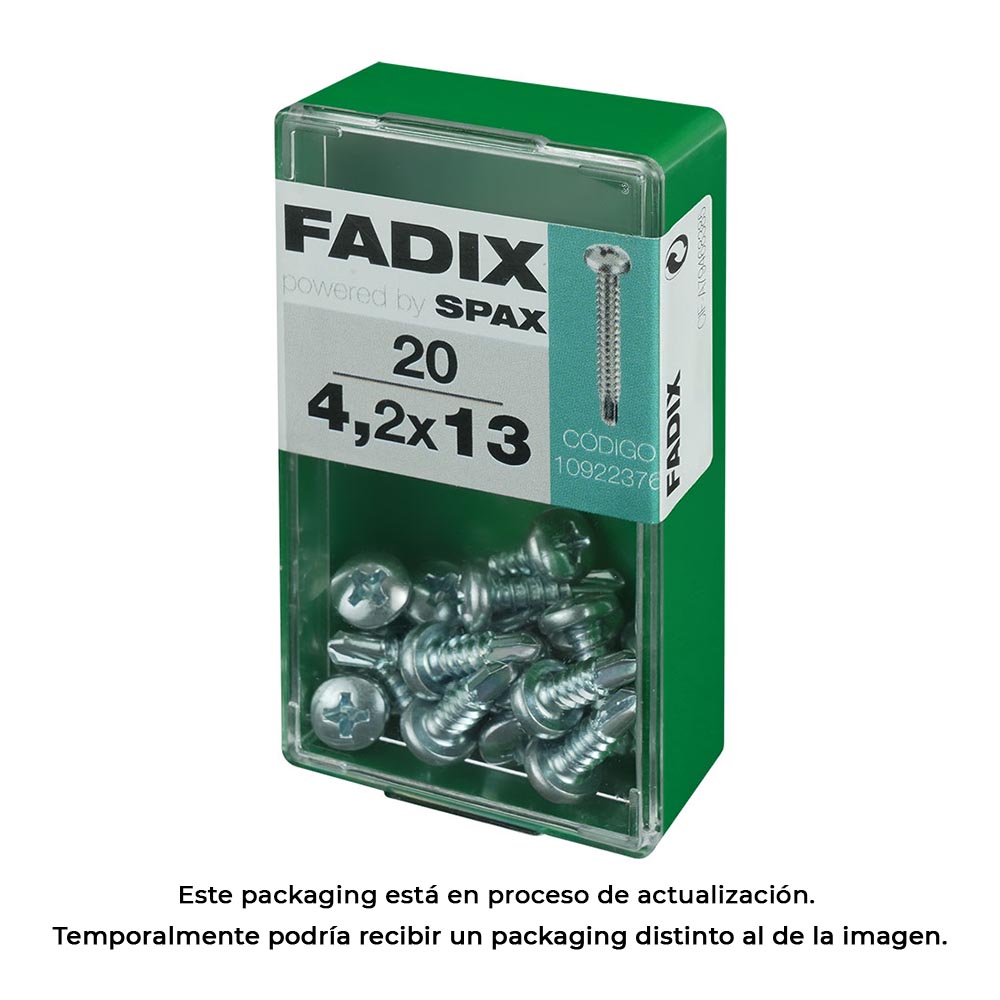 CAJA S 20 unid. TORNILLO ROSCA CHAPA CR AUTOT. 4,2x13mm FADIX