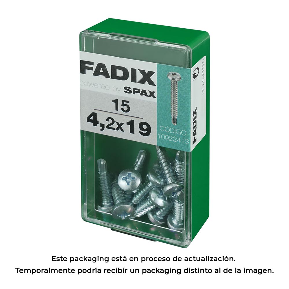 CAJA S 15 unid. TORNILLO ROSCA CHAPA CR AUTOT. 4,2x19mm FADIX