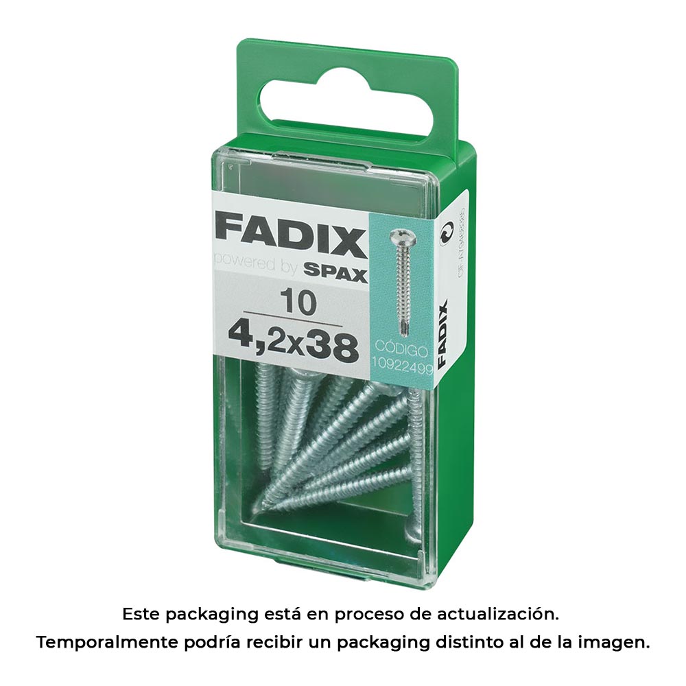 CAJA S 10 unid. TORNILLO ROSCA CHAPA CR AUTOT. 4,2x38mm FADIX