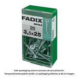 CAJA S 20 unid. TORNILLO ROSCA CHAPA CP AUTOT. CINC 3,5x25mm FADIX