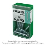 CAJA S 10 unid. TORNILLO ROSCA CHAPA CP AUTOT. CINC 4,8x32mm FADIX