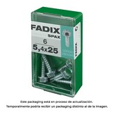 CAJA S 6 unid. TORNILLO ROSCA CHAPA HEXAGONAL AUTOT. 5,4x25mm FADIX