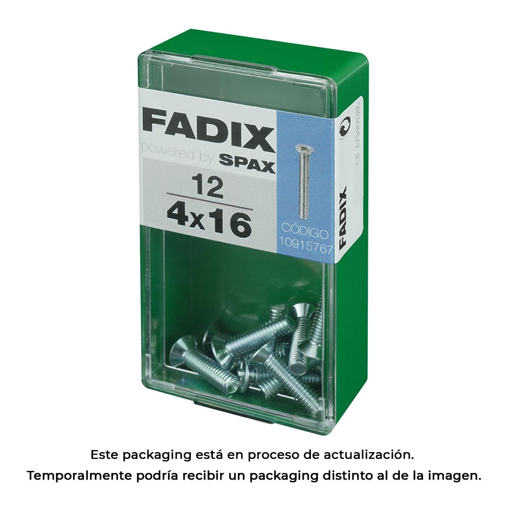 CAJA S 12 unid. TORNILLO METRICA CP M 4x16mm FADIX