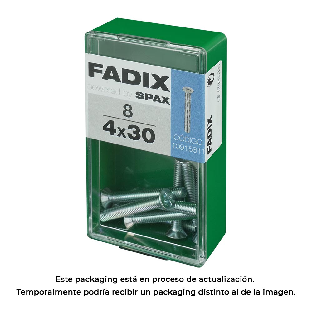 CAJA S 8 unid. TORNILLO METRICA CP M 4x30mm FADIX