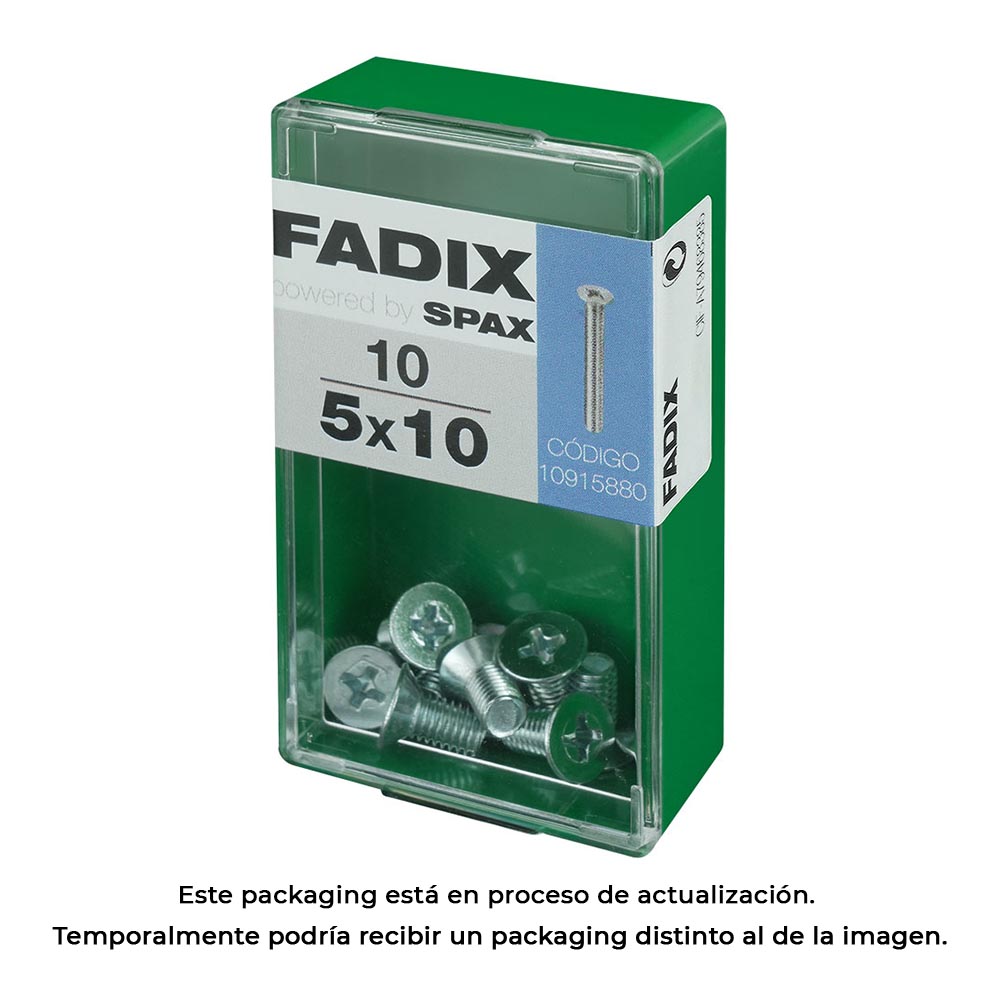 CAJA S 10 unid. TORNILLO METRICA CP M 5x10mm FADIX