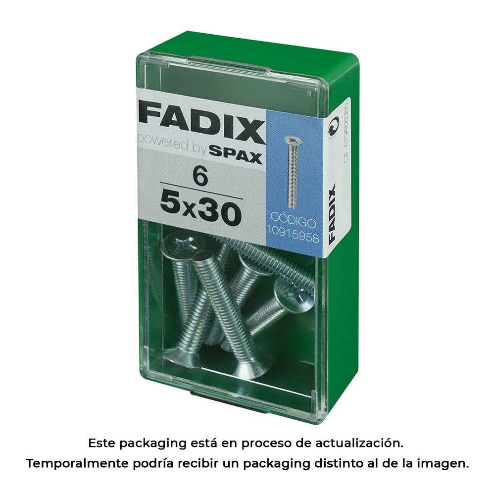 CAJA S 6 unid. TORNILLO METRICA CP M 5x30mm FADIX