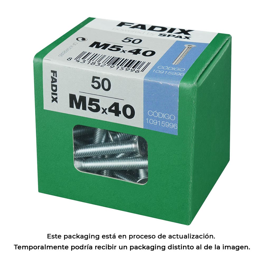 CAJA L 50 unid. TORNILLO METRICA CP M 5x40mm FADIX