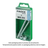 CAJA M 2 unid. TORNILLO METRICA CAB HEX+TUERCA CINC M 8x80mm FADIX