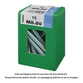 CAJA L 15 unid. TORNILLO METRICA CAB HEX+TUERCA CINC M 8x80mm FADIX