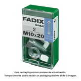 CAJA S 2 unid. TORNILLO METRICA CAB HEX+TUERCA CINC M 10x20mm FADIX