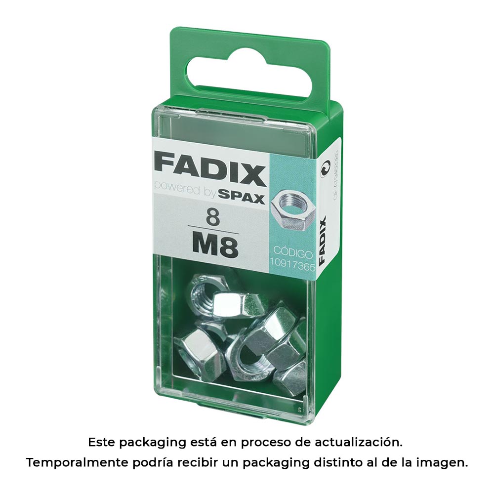 CAJA S 8 unid. TUERCA CINC M 8 FADIX - Ítem