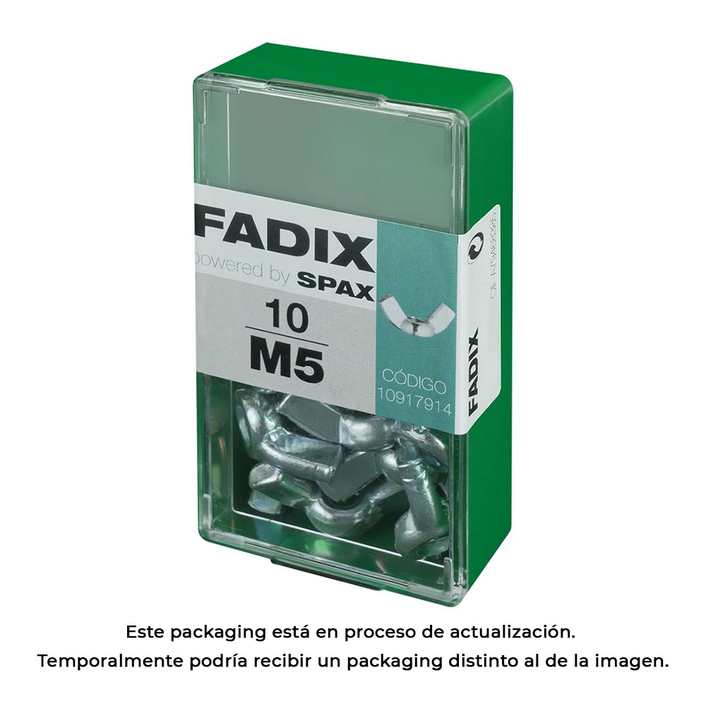 CAJA S 10 unid. TUERCA MARIPOSA CINC M 5 FADIX - Ítem