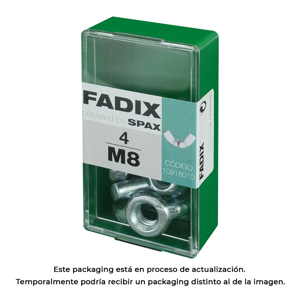 CAJA S 4 unid. TUERCA MARIPOSA CINC M 8 FADIX - Ítem
