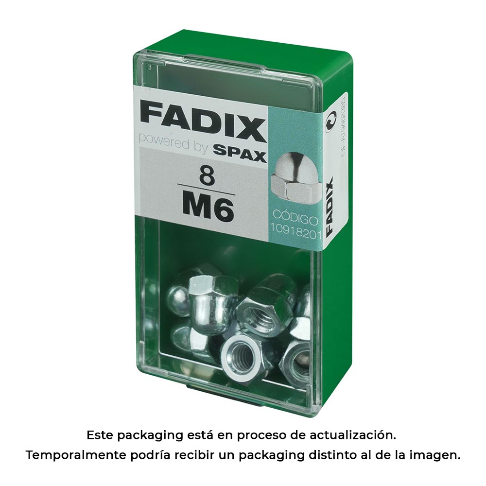 CAJA S 8 unid. TUERCA CIEGA CINC M 6 FADIX - Ítem