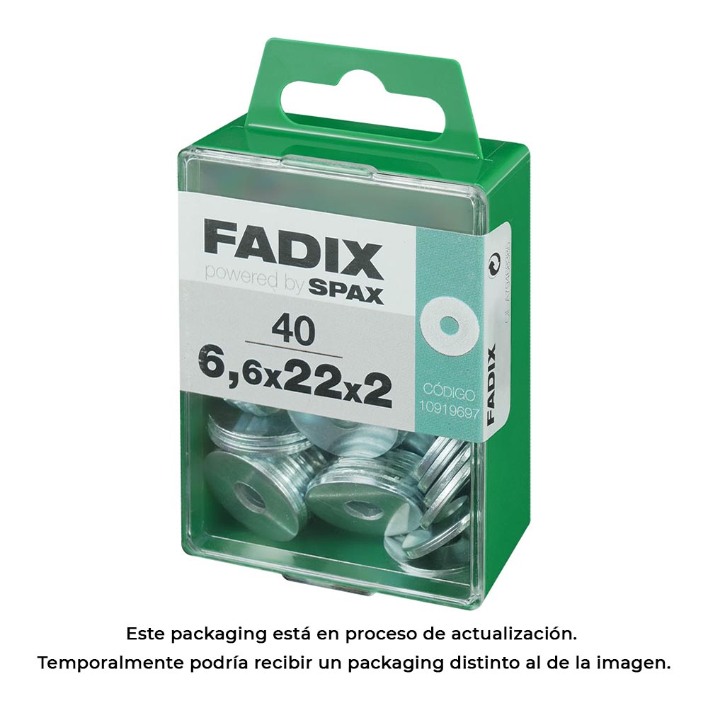 CAJA M 40 unid. ARANDELA ANCHA CINC 6,6x22x2mm FADIX