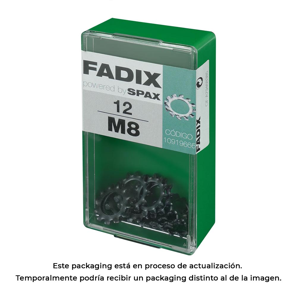 CAJA S 12 unid. ARANDELA DENTADA M 8 FADIX