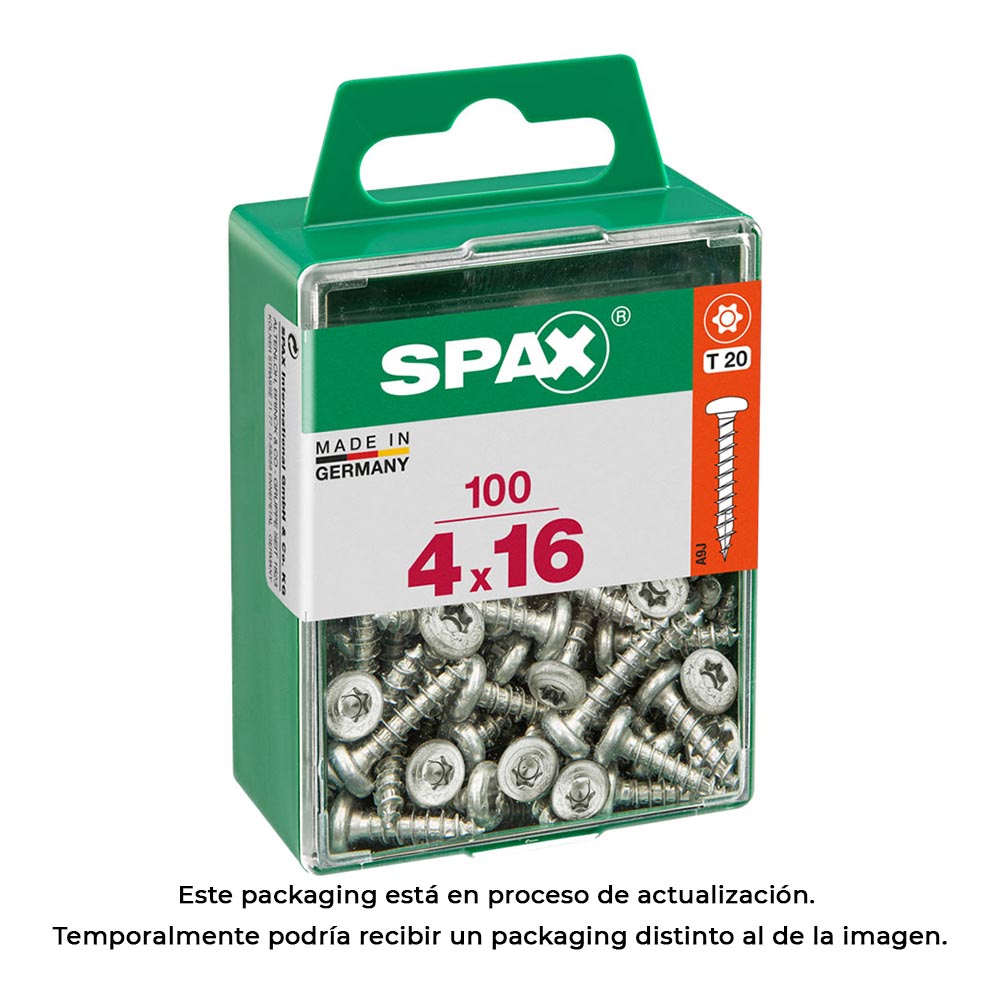 CAJA 100 unid. TORNILLO MADERA SPAX CAB. REDONDA WIROX 4,0x16mm SPAX - Ítem