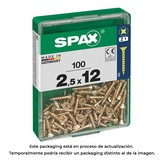 CAJA 100 unid. TORNILLO MADERA SPAX CABEZA PLANA YELLOX 2,5x12mm SPAX