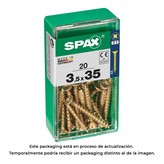 CAJA 20 unid. TORNILLO MADERA SPAX CABEZA PLANA YELLOX 3,5x35mm SPAX