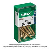 CAJA 20 unid. TORNILLO MADERA SPAX CABEZA PLANA YELLOX 3,5x40mm SPAX