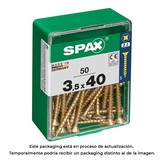 CAJA 50 unid. TORNILLO MADERA SPAX CABEZA PLANA YELLOX 3,5x40mm SPAX