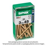 CAJA 20 unid. TORNILLO MADERA SPAX CABEZA PLANA YELLOX 3,5x45mm SPAX