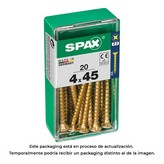 CAJA 20 unid. TORNILLO MADERA CABEZA PLANA YELLOX 4,0x45mm SPAX