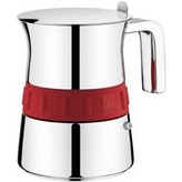 CAFETERA ITALIANA BRA 4 TAZAS ELEGANCE ROJA INOX INDUCC