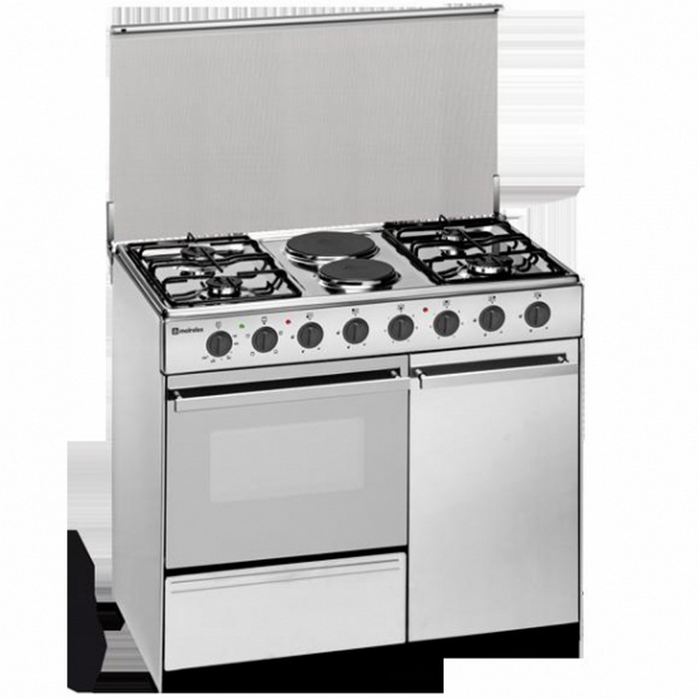 COCINA DE GAS CON PORTABOMBONAS INOX 6 FUEGOS MIXTOS MEIRELES E920