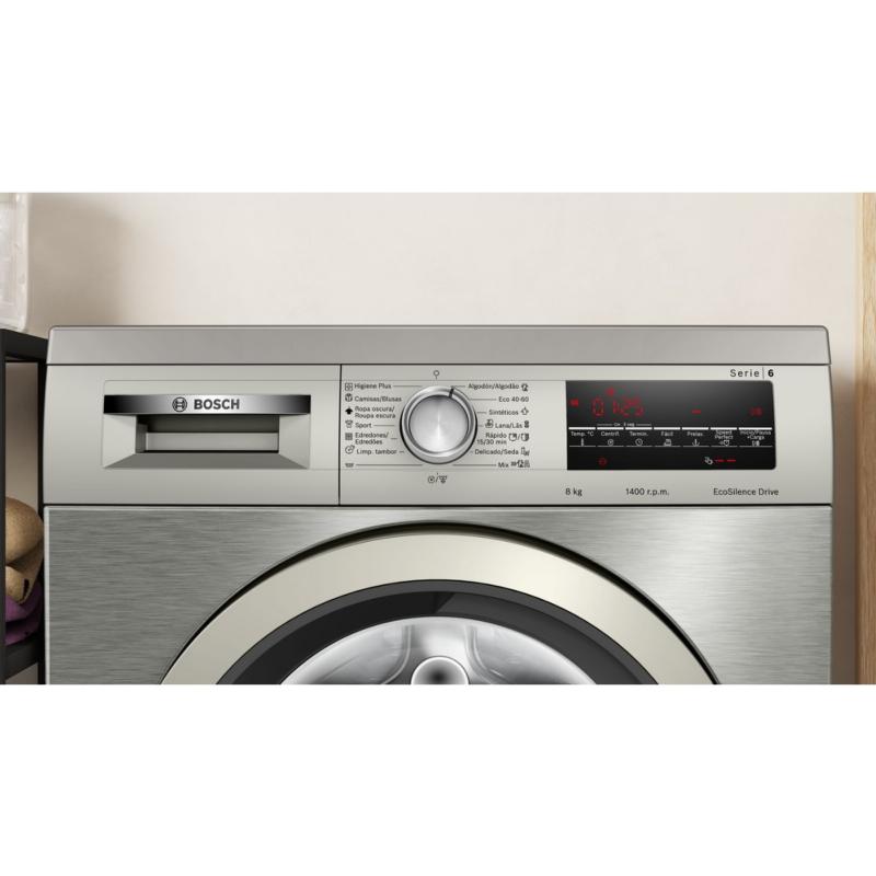 LAVADORA CARGA FRONTAL INOX 8 kg y 1400 rpm BOSCH WUU28T8XES 1